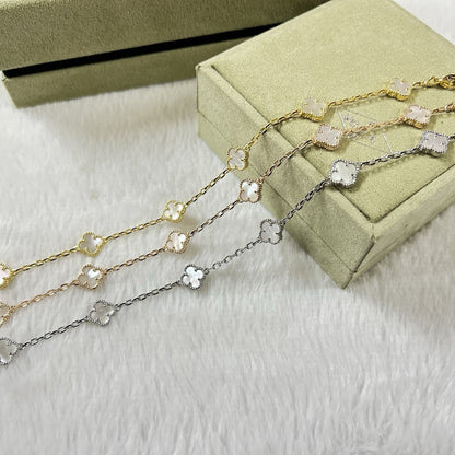 [Star Jewelry]CLOVER 6 MOTIF WHITE MOP BRACELET