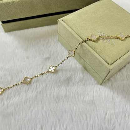 [Star Jewelry]CLOVER 6 MOTIF WHITE MOP BRACELET