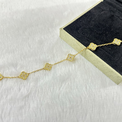 [Star Jewelry]CLOVER 6 MOTIF DIAMOND BRACELET