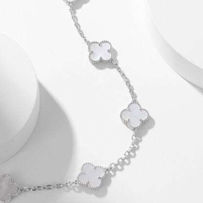 [Star Jewelry]CLOVER 10 MOTIFS WHITE MOTHER OF PEARL NECKLACE
