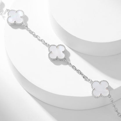 [Star Jewelry]CLOVER 10 MOTIFS WHITE MOTHER OF PEARL NECKLACE