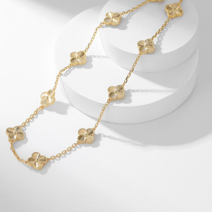 [Star Jewelry]CLOVER 10 MOTIFS LASER NECKLACE