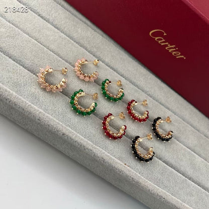 [✨Star Jewelry💎]NEW COLORED GEMSTONE COLLECTION SMALL HOOP EARRINGS