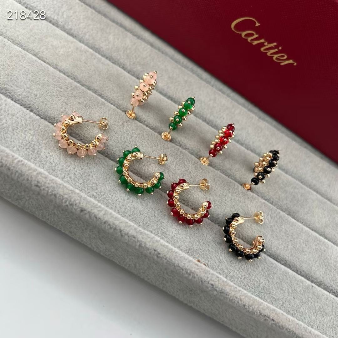 [✨Star Jewelry💎]NEW COLORED GEMSTONE COLLECTION SMALL HOOP EARRINGS