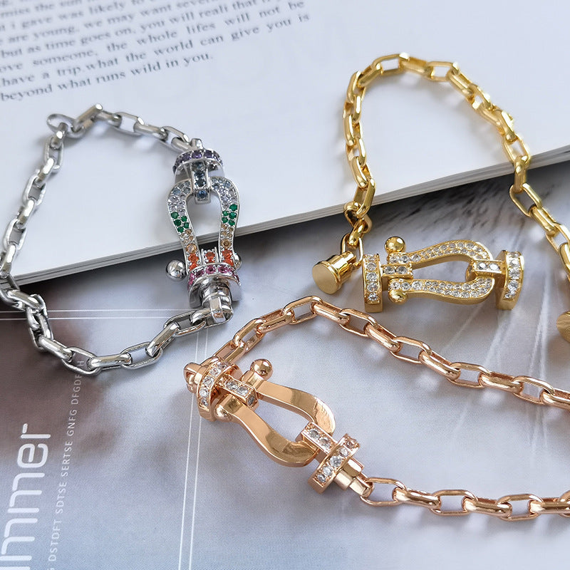 [Star Jewelry]FORCE LARGE HORSESHOE CLASP  METAL BRACELET