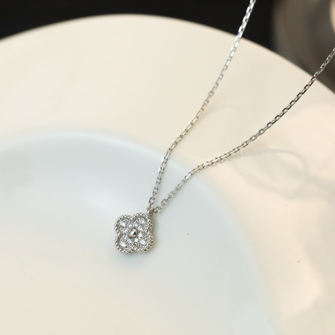 [Star Jewelry]CLOVER MINI 9.5MM PENDANT DIAMOND NECKLACE