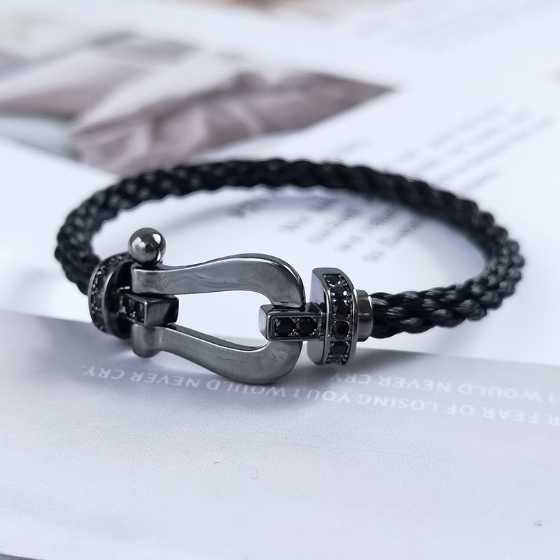 [Star Jewelry]FORCE LARGE SERIES HORSESHOE BLACK SAMURAI BRACELET