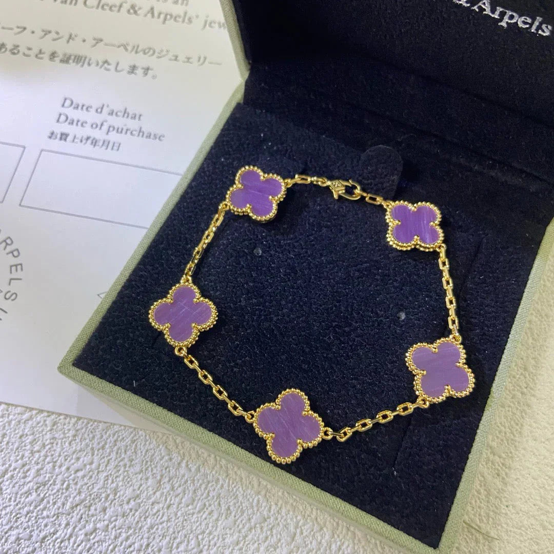 [Star Jewelry] CLOVER 5 MOTIF VIOLET BRACELET COLLECTION