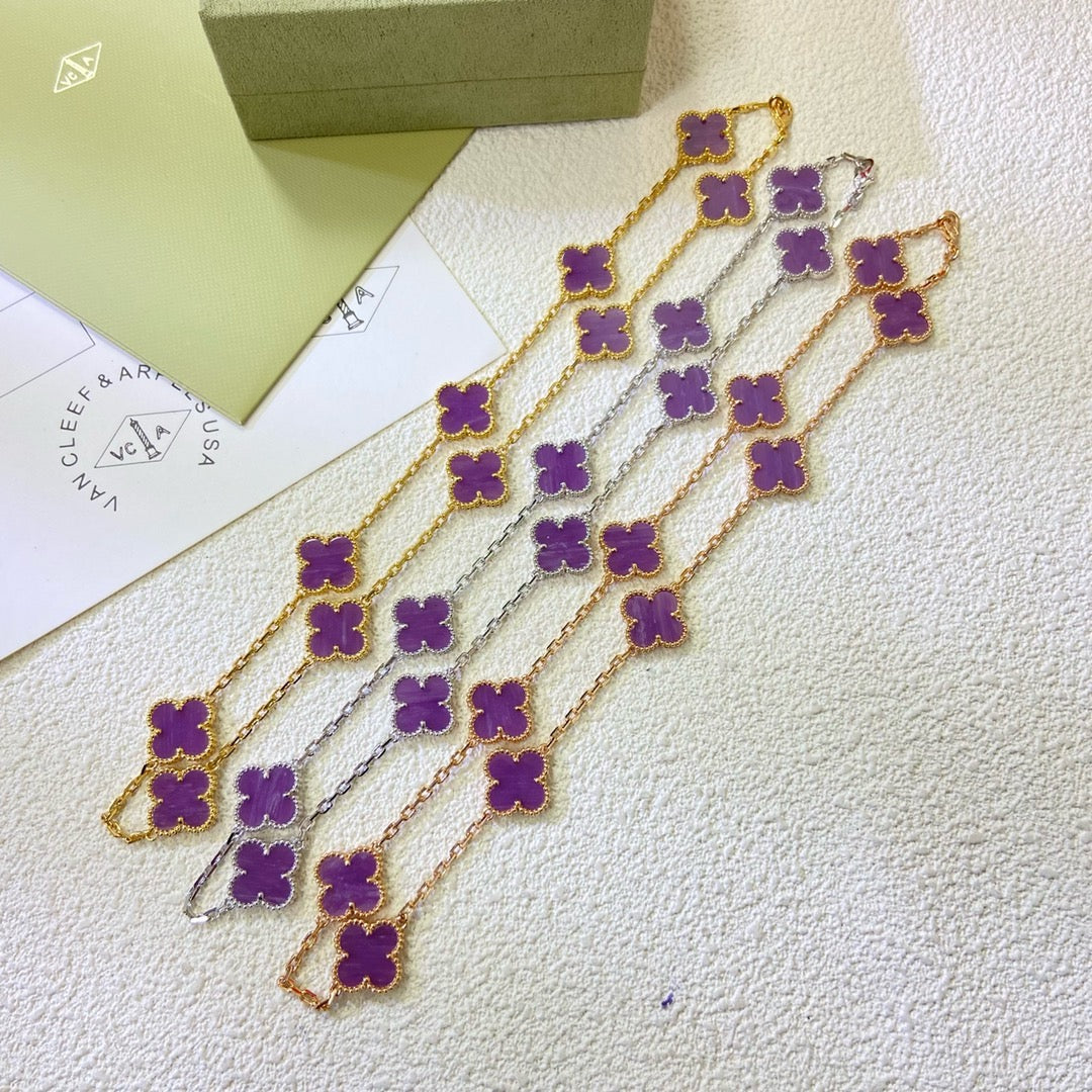 [Star Jewelry Jewelry]CLOVER 10 MOTIFS  PURPLE VIOLET  NECKLACE