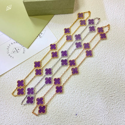 [Star Jewelry Jewelry]CLOVER 10 MOTIFS  PURPLE VIOLET  NECKLACE