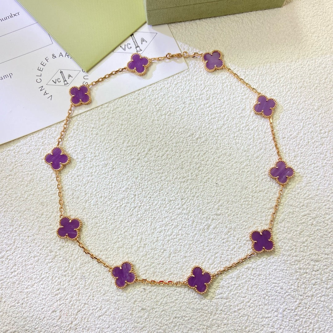 [Star Jewelry Jewelry]CLOVER 10 MOTIFS  PURPLE VIOLET  NECKLACE
