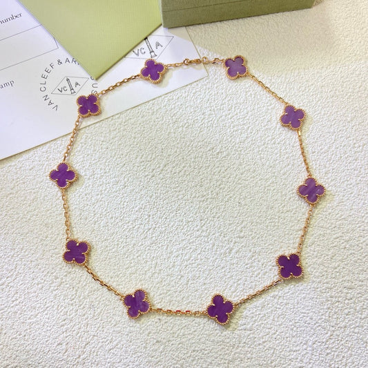 [Star Jewelry Jewelry]CLOVER 10 MOTIFS  PURPLE VIOLET  NECKLACE