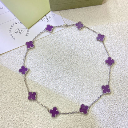 [Star Jewelry Jewelry]CLOVER 10 MOTIFS  PURPLE VIOLET  NECKLACE