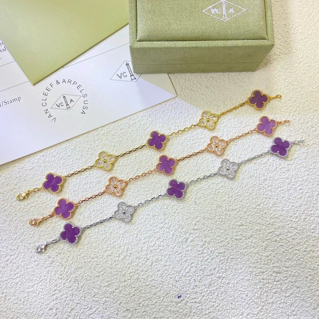 [Star Jewelry] CLOVER 5 MOTIF VIOLET BRACELET COLLECTION