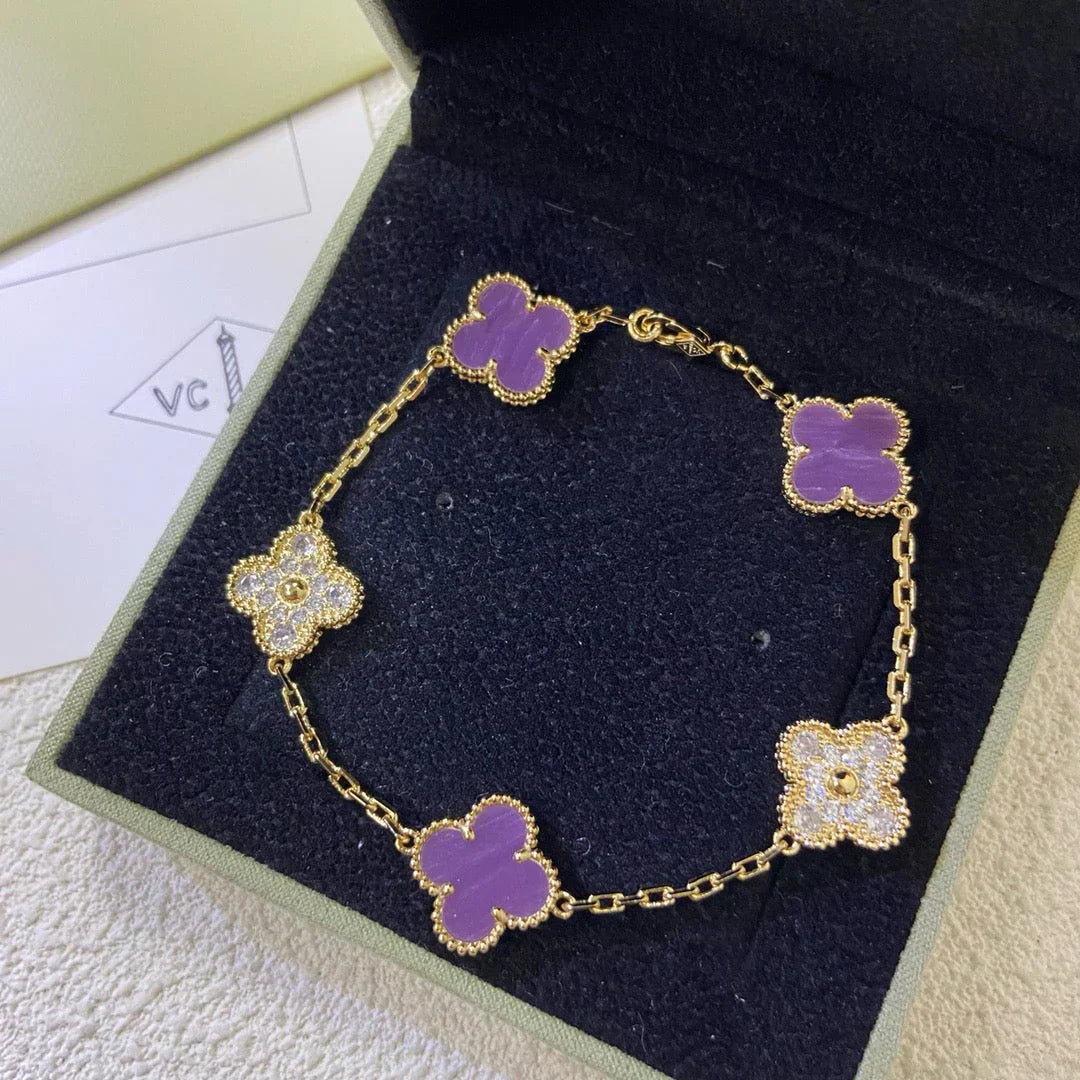 [Star Jewelry] CLOVER 5 MOTIF VIOLET BRACELET COLLECTION