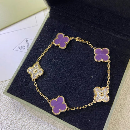 [Star Jewelry] CLOVER 5 MOTIF VIOLET BRACELET COLLECTION