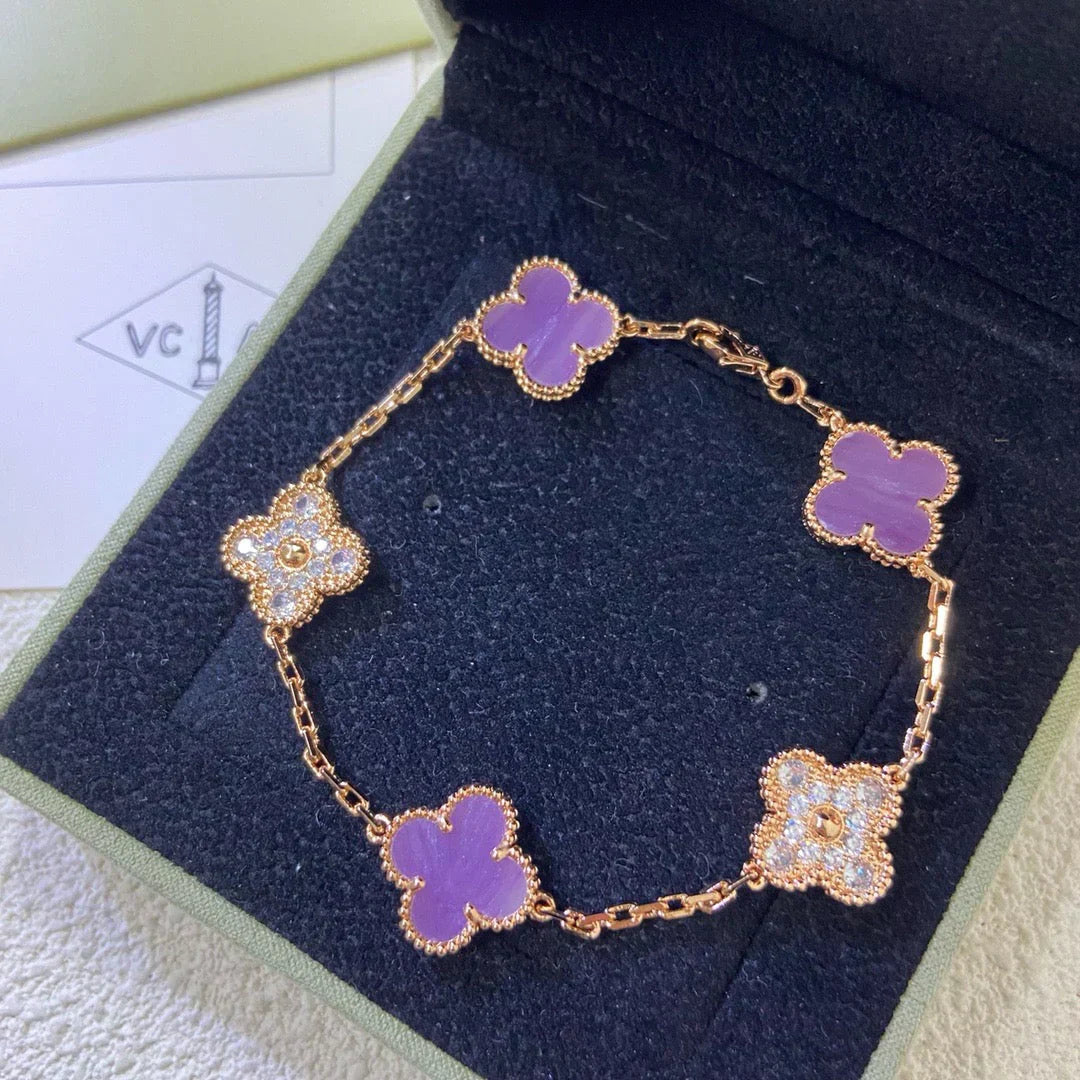 [Star Jewelry] CLOVER 5 MOTIF VIOLET BRACELET COLLECTION