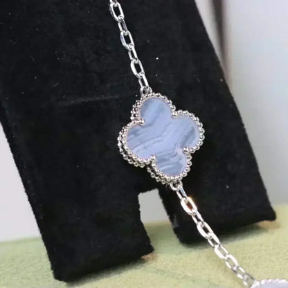 [Star Jewelry] CLOVER 5 MOTIF PURPLE CHALCEDONY BRACELET COLLECTION