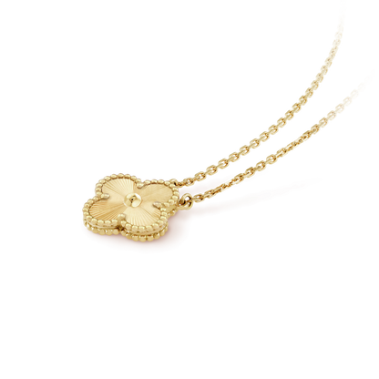 [Star Jewelry]CLOVER 15MM LASER NECKLACE