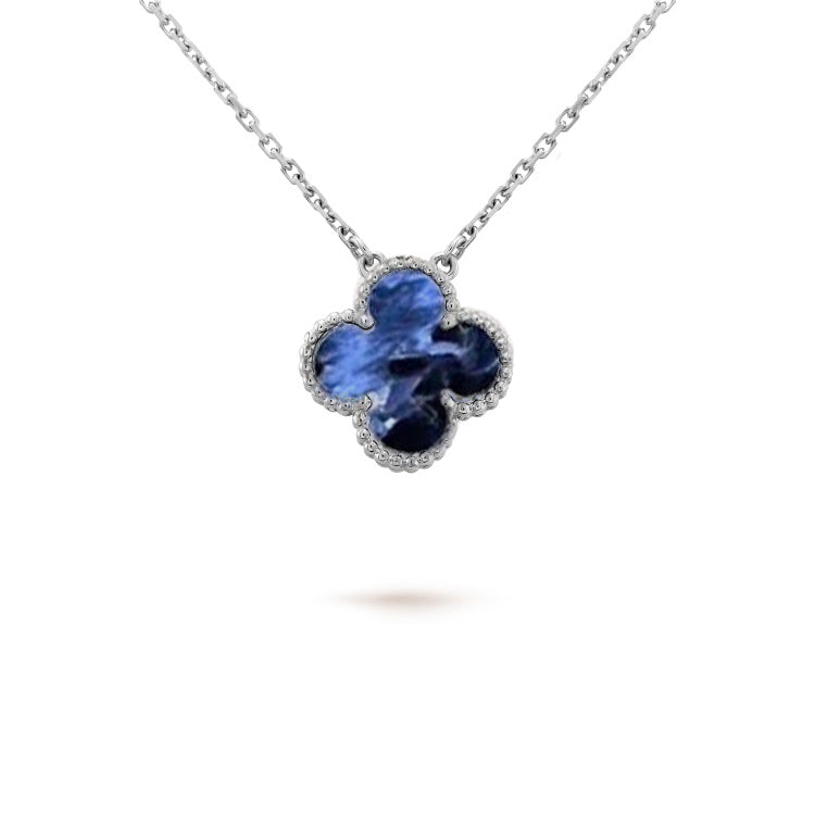 [Star Jewelry]CLOVER 15MM PIETERSITE NECKLACE SILVER