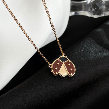 [Star Jewelry]LUCKY  CARNELIANS LADYBUG NECKLACE