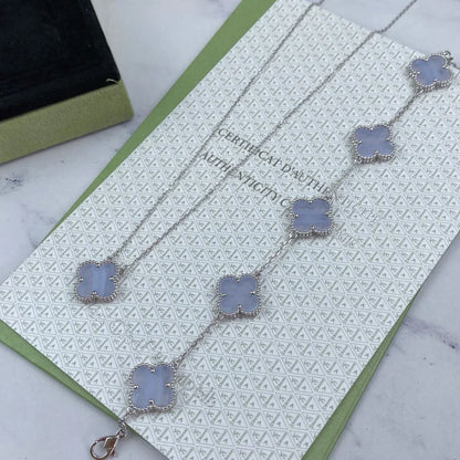 [Star Jewelry] CLOVER 5 MOTIF PURPLE CHALCEDONY BRACELET COLLECTION