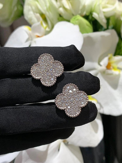 [Star Jewelry]CLOVER 20MM MOTIFS DIAMOND STUD EARRINGS SILVER