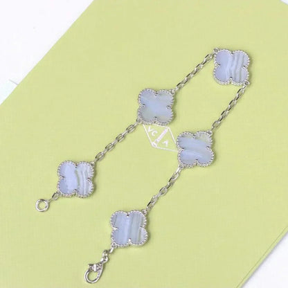 [Star Jewelry] CLOVER 5 MOTIF PURPLE CHALCEDONY BRACELET COLLECTION