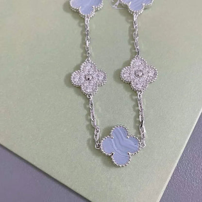 [Star Jewelry] CLOVER 5 MOTIF PURPLE CHALCEDONY BRACELET COLLECTION