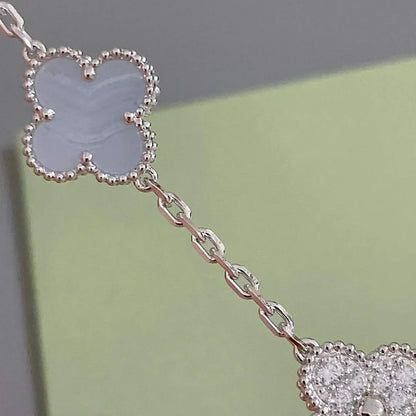 [Star Jewelry] CLOVER 5 MOTIF PURPLE CHALCEDONY BRACELET COLLECTION
