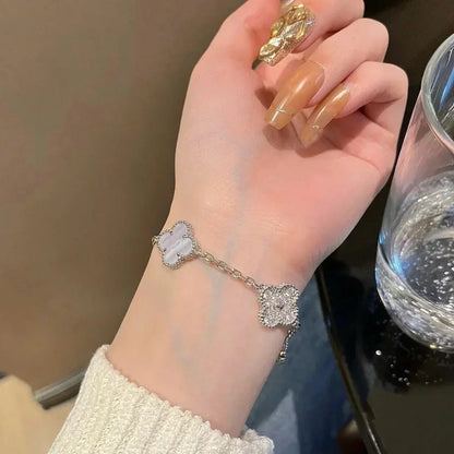 [Star Jewelry] CLOVER 5 MOTIF PURPLE CHALCEDONY BRACELET COLLECTION