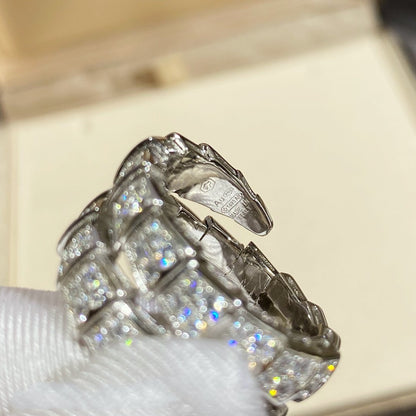 [Star Jewelry]SERPENTI DOUBLE RING SILVER DIAMOND PAVED