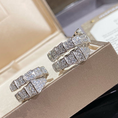[Star Jewelry]SERPENTI DOUBLE RING SILVER DIAMOND PAVED