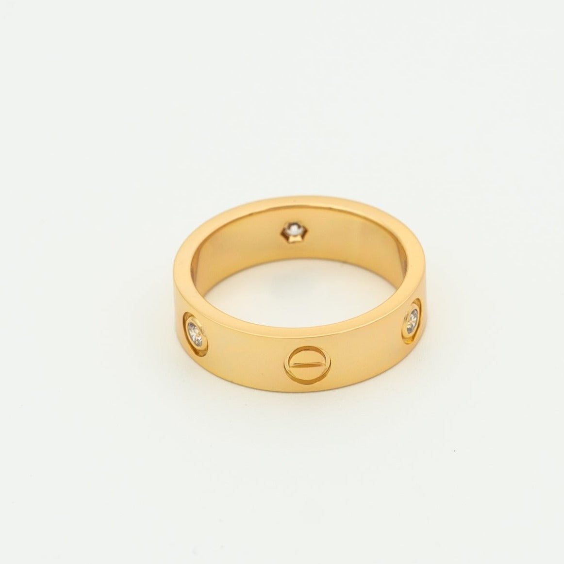 [Star Jewelry]LOVE RING 5.5MM 3 DIAMONDS PINK GOLD