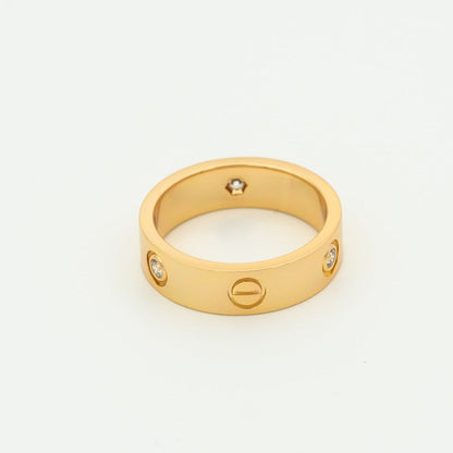 [Star Jewelry]LOVE RING 5.5MM 3 DIAMONDS PINK GOLD