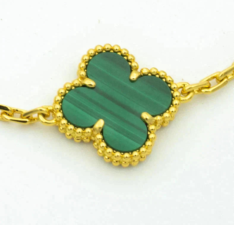 [Star Jewelry] CLOVER 5 MOTIF MALACHITE BRACELET COLLECTION