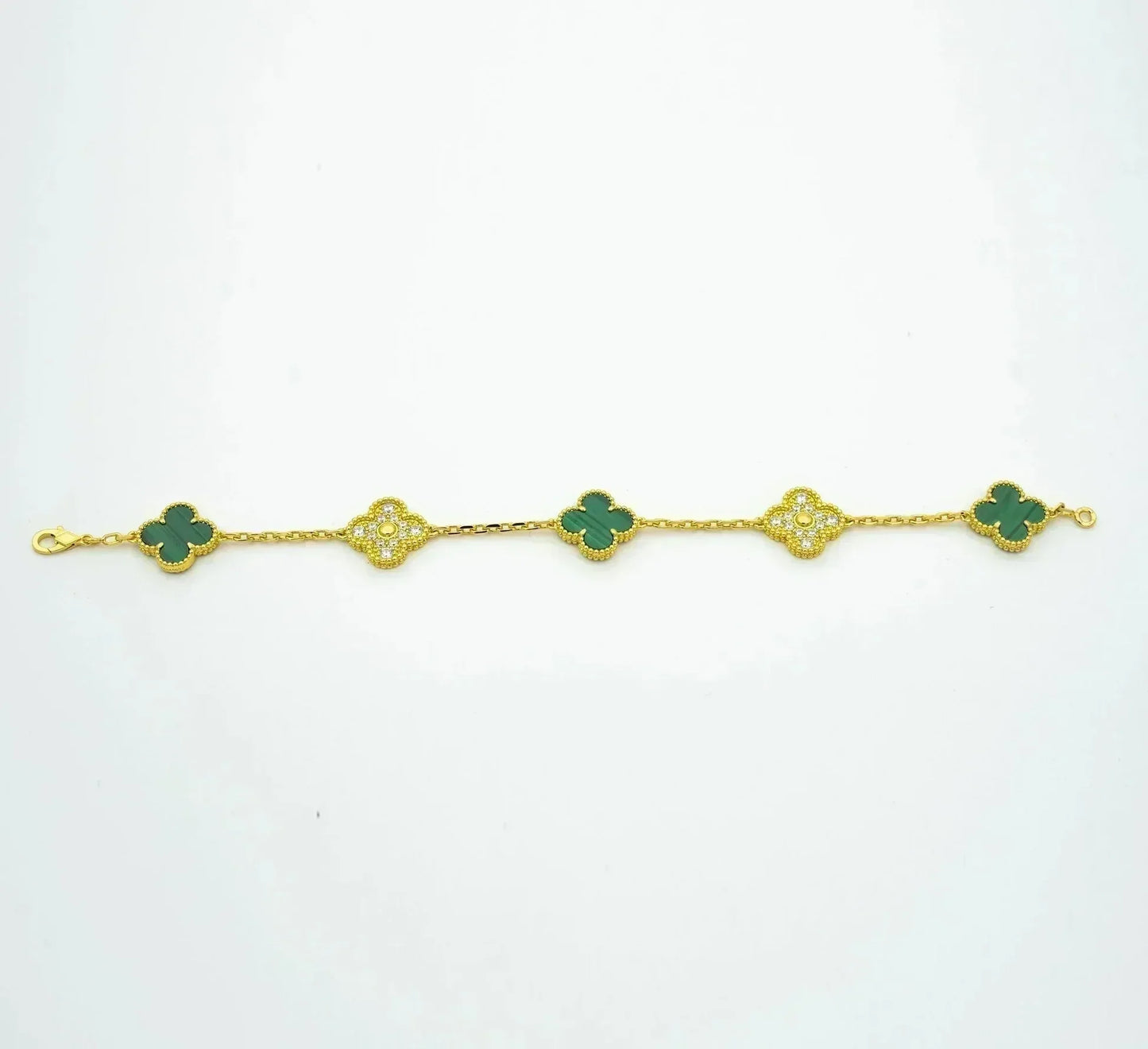 [Star Jewelry] CLOVER 5 MOTIF MALACHITE BRACELET COLLECTION