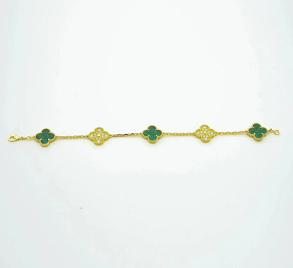 [Star Jewelry] CLOVER 5 MOTIF MALACHITE BRACELET COLLECTION