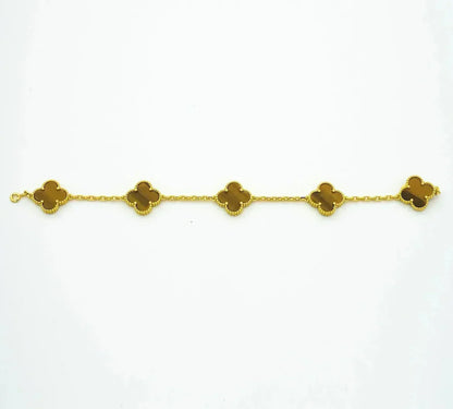 [Star Jewelry] CLOVER 5 MOTIFS TIGER EYE BRACELET COLLECTION