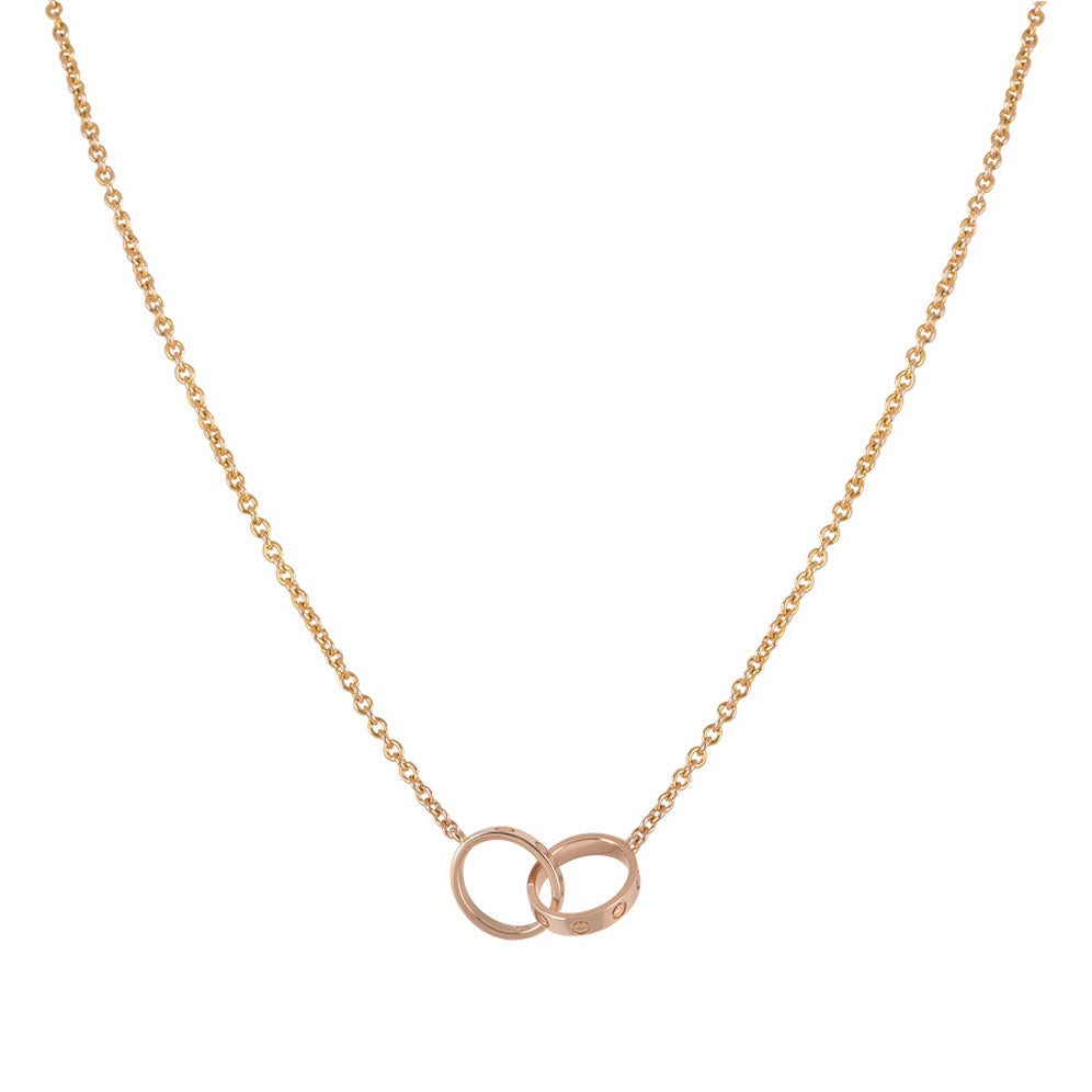 [Star Jewelry]LOVE NECKLACE DOUBLE RING PINK GOLD