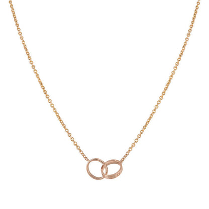 [Star Jewelry]LOVE NECKLACE DOUBLE RING PINK GOLD