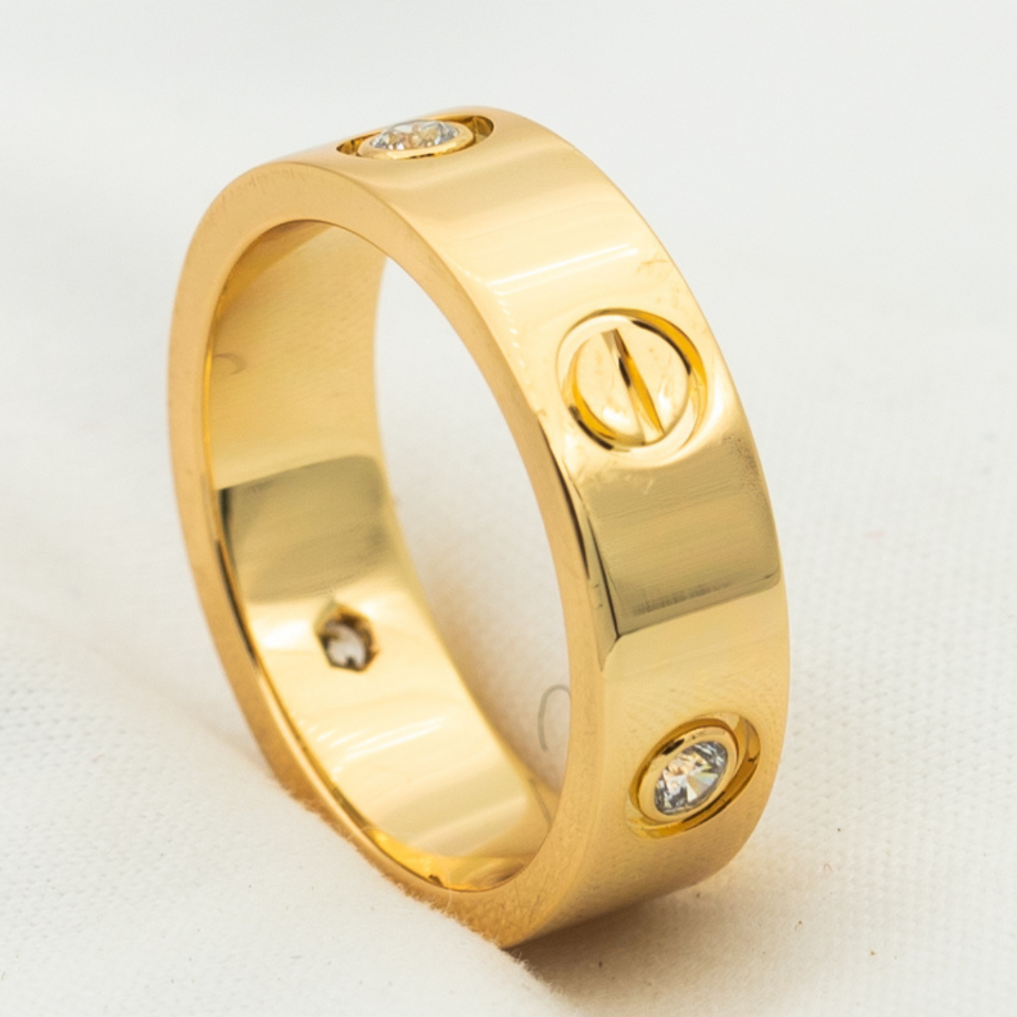 [Star Jewelry]LOVE RING 5.5MM 3 DIAMONDS PINK GOLD