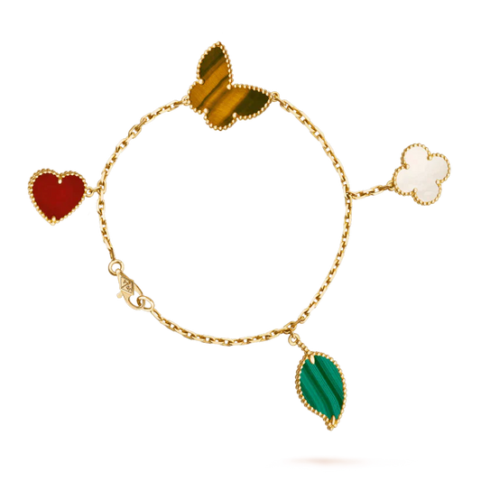 [Star Jewelry]LUCKY SPRING 5 MOTIF GOLD BRACELET