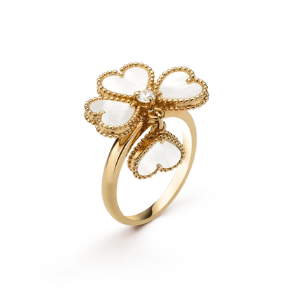 [Star Jewelry]SWEET CLOVER WHITE MOP RING