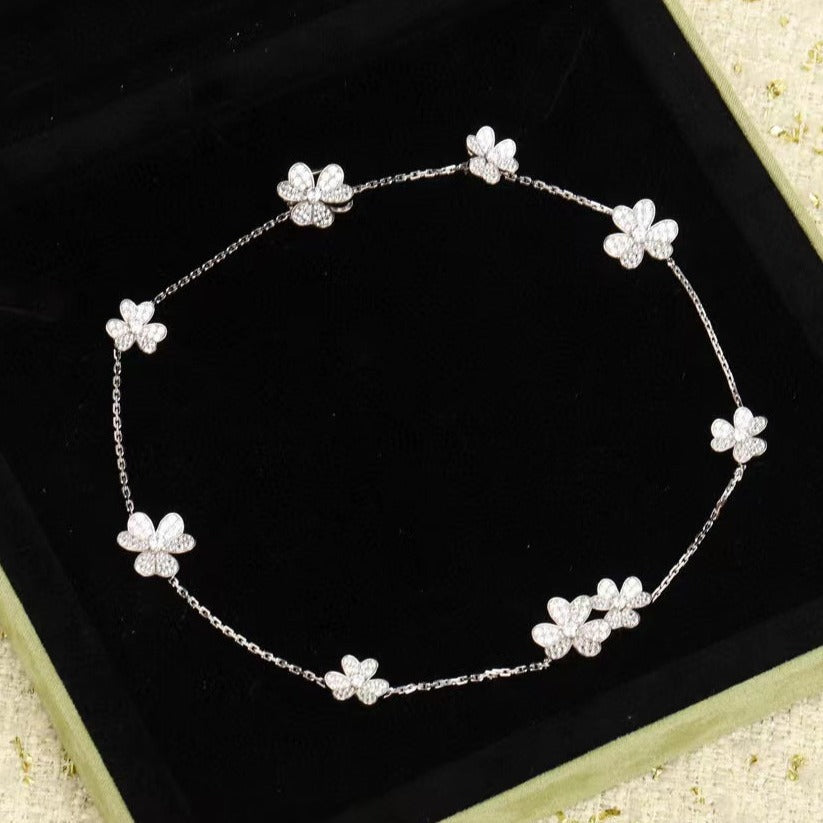 [Star Jewelry]FRIVOLE SILVER 9 FLOWERS NECKLACE