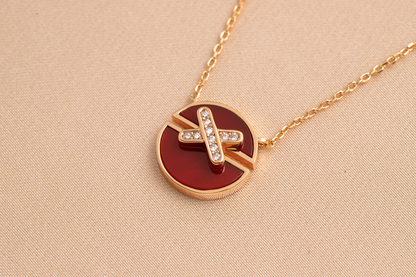 [Star Jewelry]JEUX DE PINK GOLD DIAMOND NECKLACE