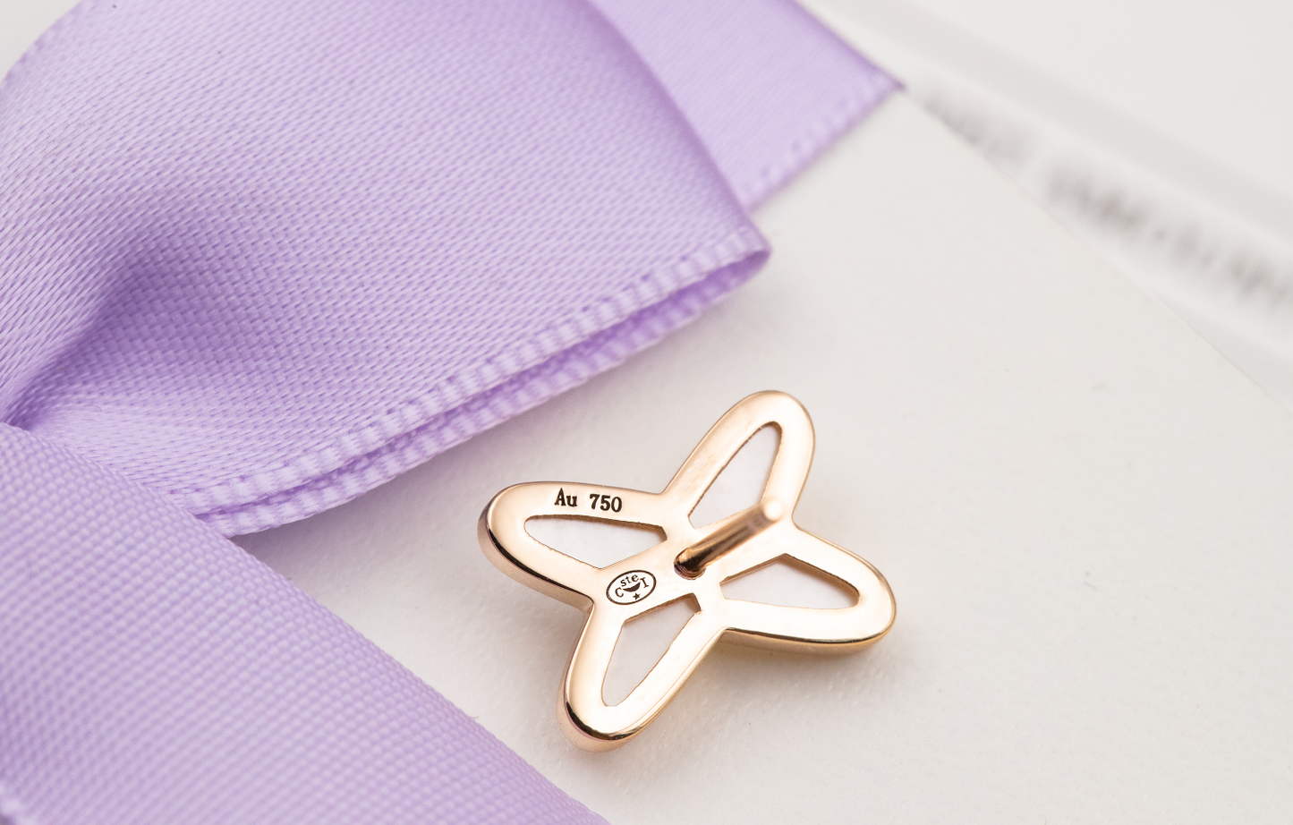[Star Jewelry]JEUX DE WHITE MOP ROSE GOLD DIAMOND EARRINGS
