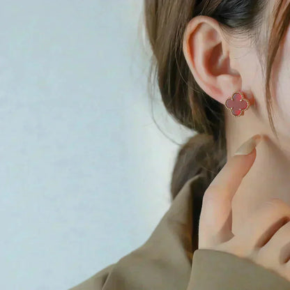 [Star Jewelry]CLOVER MEDIUM 1 MOTIFS CARNELIAN  EARRINGS