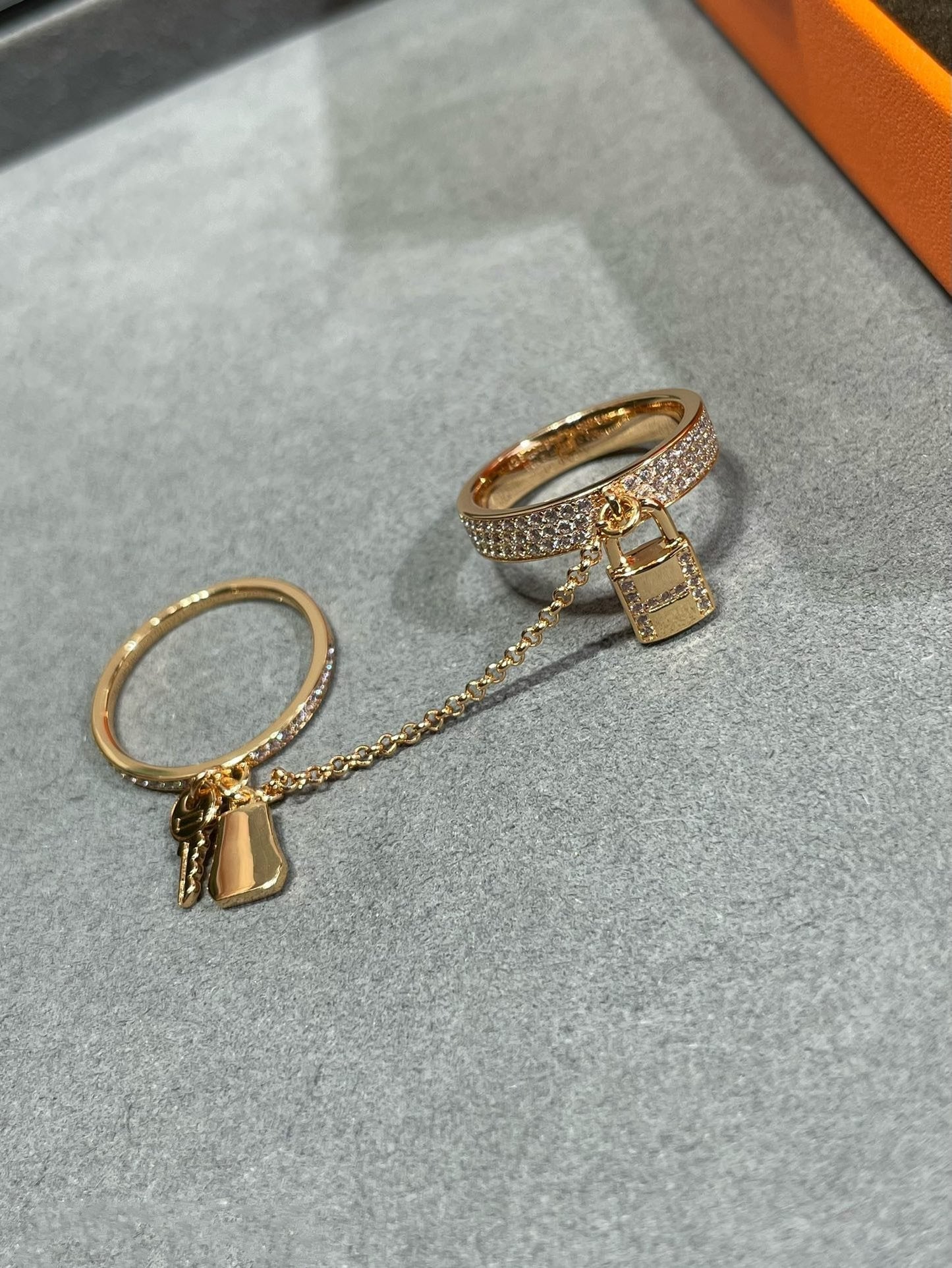 [Star Jewelry]HM KELLY CLOCHETTE DOUBLE RING IN  WITH DIAMONDS