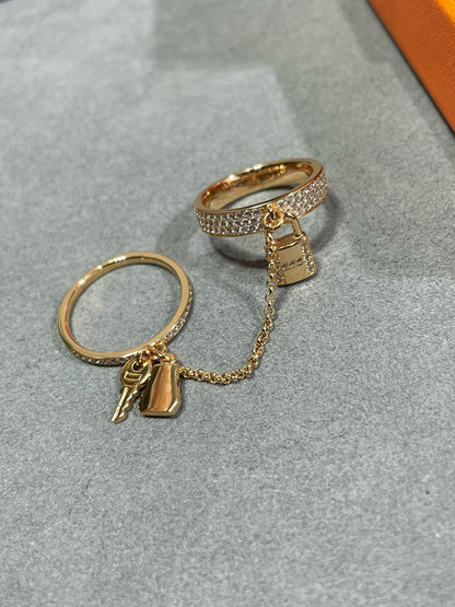 [Star Jewelry]HM KELLY CLOCHETTE DOUBLE RING IN  WITH DIAMONDS